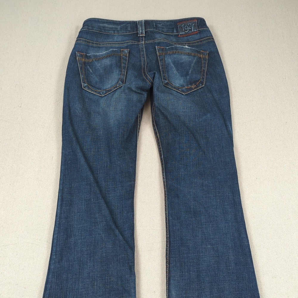 1921 Jeans Womens 28 Blue Surplus Flare Distressed Faded Boho - Picture 14 of 16